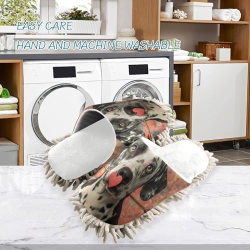 Burbuja Valentine Dog Mop Slippers Washable and Durable for Men and Women