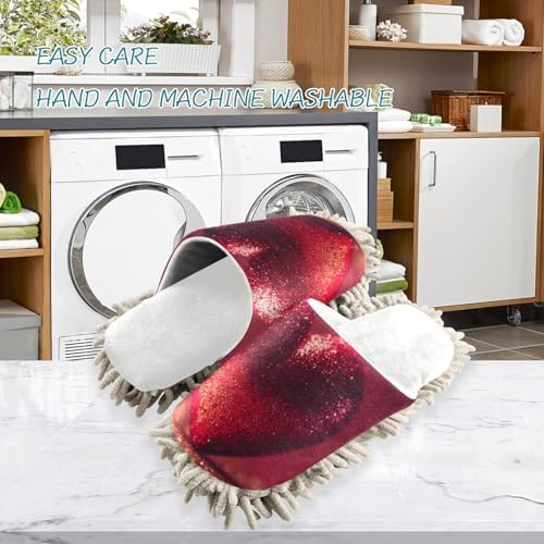 Burbuja Valentine Red Heart - Washable Mop Slippers