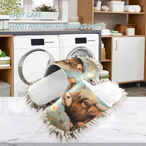 Burbuja Cow in Flowers Butterfly Mop Slippers