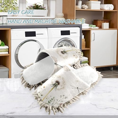 Burbuja Retro Dandelion Field Mop Slippers for Quick Cleaning and Easy Maintenance