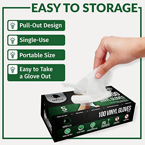 GORILLA SUPPLY Disposable Heavy Duty Vinyl Gloves Latex Free Powder Free