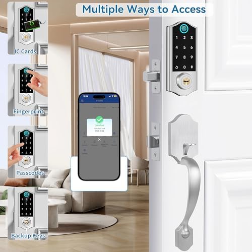 Harfo Fingerprint Door Lock Set with Handle