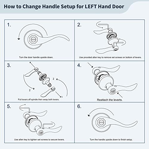 5-Pack Set Wave-Style Door Lever for Home