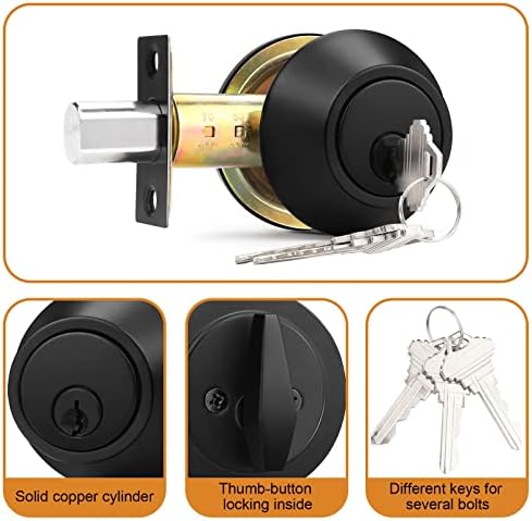 Probrico Single Cylinder Deadbolt Flat Black
