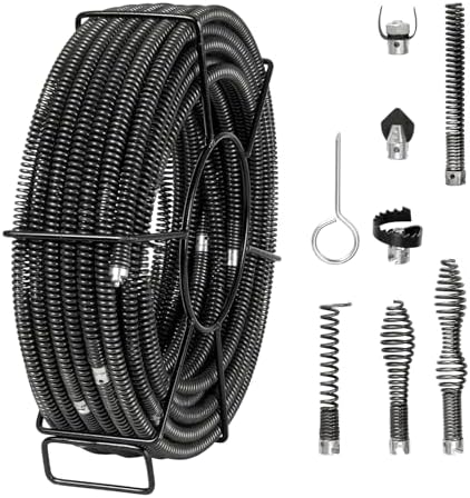 Professional Drain Cleaning Cable with 7 Cutters for 08 to 39 Pipes