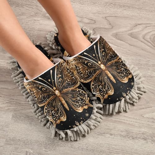 Perfect for Cleaning Butterfly Snowflakes Slippers House Floor Mop